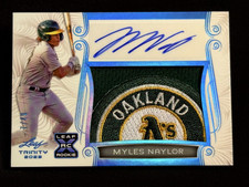 2023 Leaf Trinity PLAYER WORN PATCH ROOKIE AUTO Myles Naylor 7/49