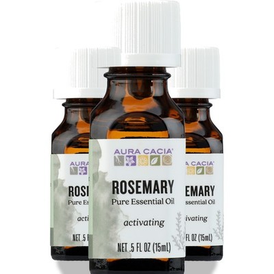 Aura Cacia Rosemary Pure Essential Oil 0.5 Oz 3 Pack