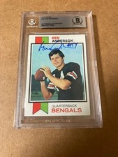 Ken Anderson Signed 1973 Topps Rookie Card BAS Beckett Auth NM Card. rookie card picture