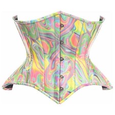 Daisy Corsets Top Drawer Retro Swirl Steel Boned Curvy Underbust Cincher Corset
