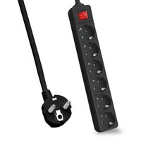Helos power strip CLASSIC 6-compartment black with switch 262810