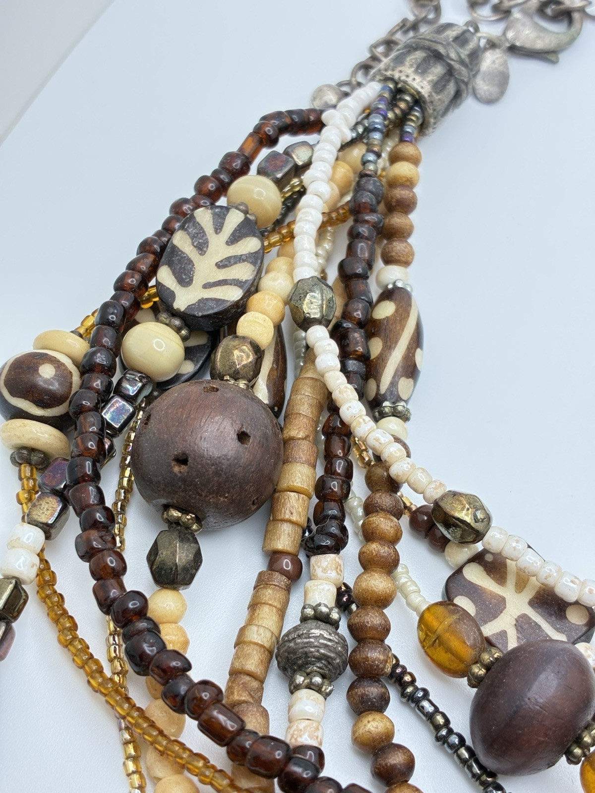 Chicos Multi Strand Beaded Statement Necklace Bro… - image 6