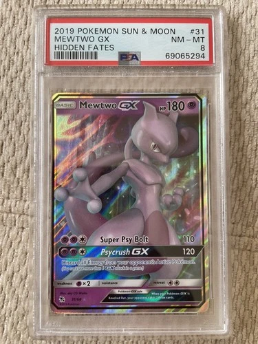 Mewtwo GX 31/68 Hidden Fates Holo PSA 8 31/68 NM-MT 2019