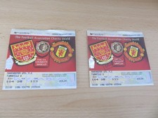 Arsenal v Manchester United 1998-1999 Charity Shield Ticket 09/08/1998 x 2