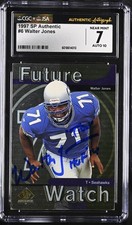 1997 SP Authentic #6 Walter Jones RC Signed CGC/JSA Slab Auto Grade 10