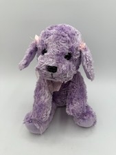 Russ Berrie Mollie Purple Puppy 9" Plush Pink Bows Toy Dog Floppy Vintage 29039