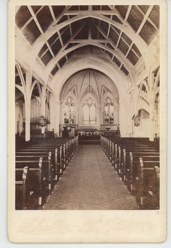 Church Interior Shaffer Poughkeepsie NY Cabinet Card c1880