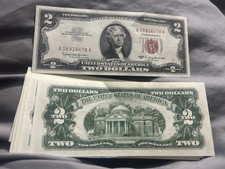 1963 Red Seal 2 Dollar Bill Nearly Perfect Condition Need Gone