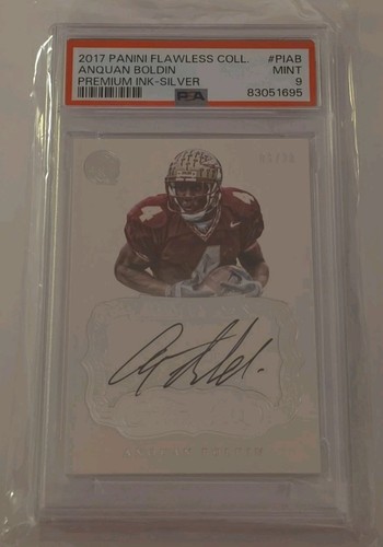 2017 Panini Flawless Collegiate Anquan Boldin Premium Ink Auto Silver PSA 9 /20