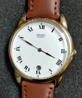 Seiko Watch Men 33mm 5Y39-7010 New Strap & Battery June 1990 Rare Model Running