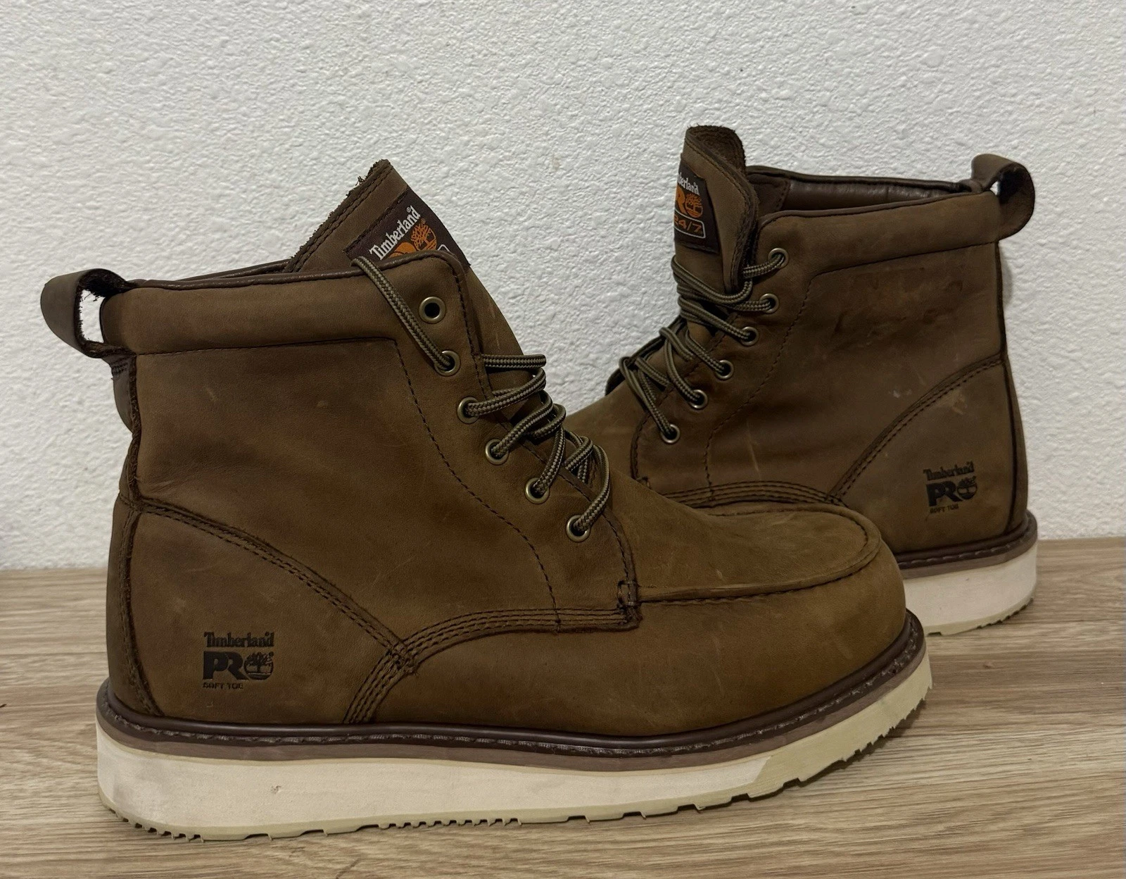 Timberland PRO Boots Waterproof Brown Leather Chukka ASTM F2892-18 EH/ 12M