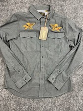 Howler Brothers Shirt Gaucho Snapshirt Osprey Prey Gray Mens Small NWT trout