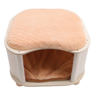 Katzenhaus Hocker Anti Kratzer Robust Holzhöhle Katzenhaus für Zuhause Indoor Ersatz