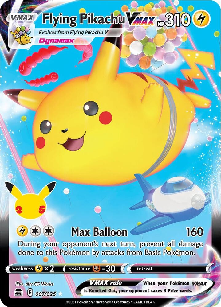 FLYING PIKACHU VMAX 007/025 25TH CELEBRATIONS POKEMON (PROMO HOLO, NM)