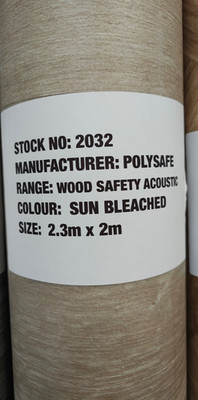 POLYSAFE RUTSCHFESTER VINYL SICHERHEITSBODEN ROLLENENDE SCHNÄPPCHEN 2,3m x 2m 2032
