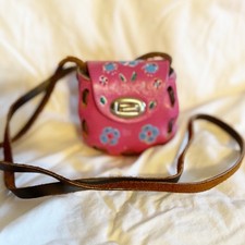 Hand-Painted Leather Mini Crossbody Pink Purse Mexico EPCOT