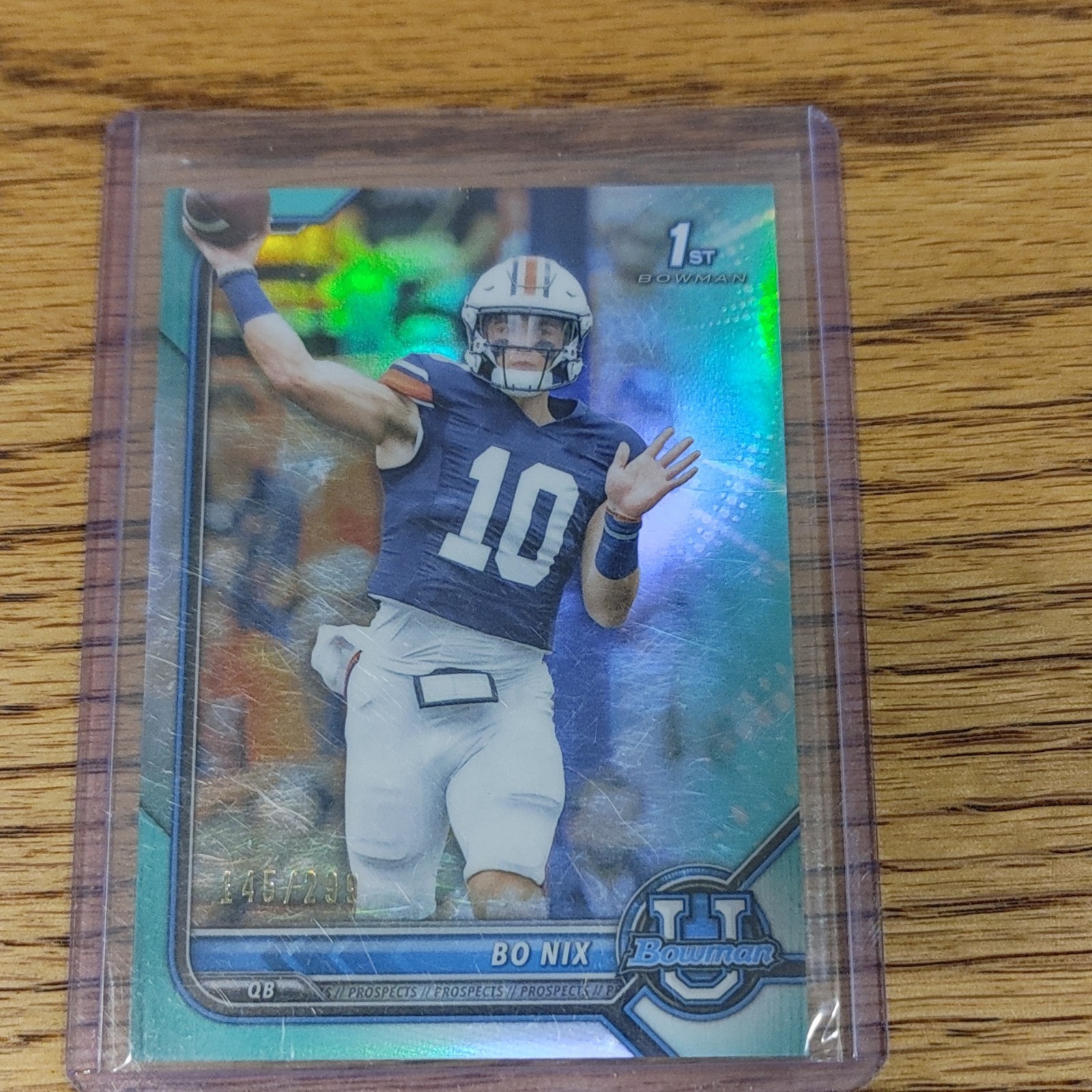 2021 Bowman University Bo NIx 1st Prospect Chrome Aqua #/299