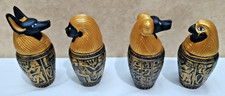 Lot de 4 grands pots canopés anciens orgues égyptiens rangement luxe fait...