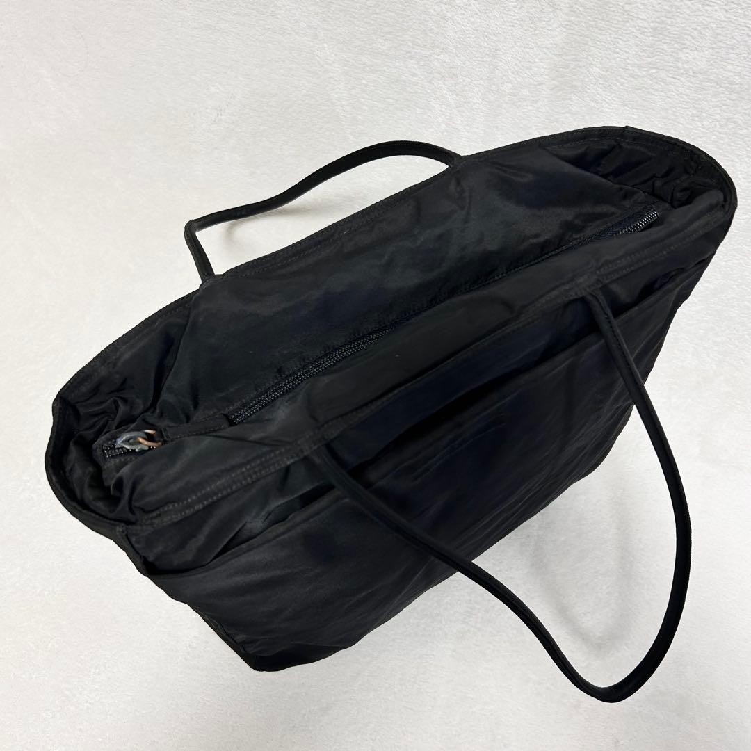 PRADA Nylon Tote Bag Black Triangle Logo Authentic Used Handbag thumbnail 7