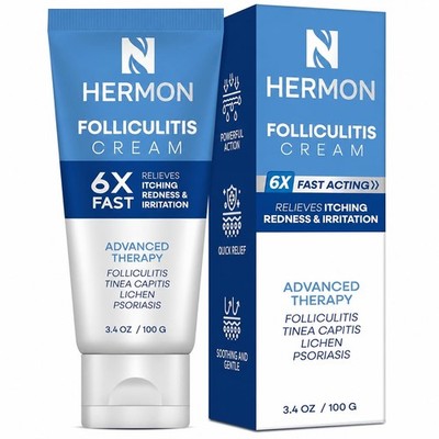 Folliculitis Cream Treatment for Scalp Face and Body Relief 3.4 Ounce Size