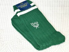 AUTHENTIC POLO ALL COTTON TENNIS CREW SOCKS RALPH LAUREN GREEN RIB MEN 10-13