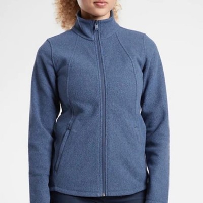 Athleta Stroll Full Zip Fleece Jacket in Chrome Blue - Size 1X