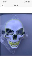LED Light Up Scary Halloween Mask Glowing LED Gloves for Cosplay Party 3 Modes