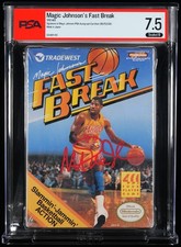 Magic Johnson's Signed Fast Break (Nintendo NES) PSA 7.5 Factory Sealed B