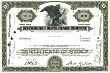 Pittsburgh Plate Glass Company 1965 Pittsburgh New York Capital Stock 100 Shares