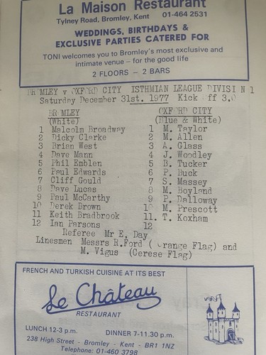 Bromley v Oxford City 1977/78 - Picture 2 of 2