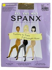 Spanx All The Way Full Length Hose Super Control Pantyhose Nude Size D NEW