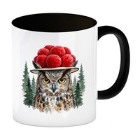 Uhu Mit Bollenhut Kaffeebecher In Schwarz Schwarzwald Motiv