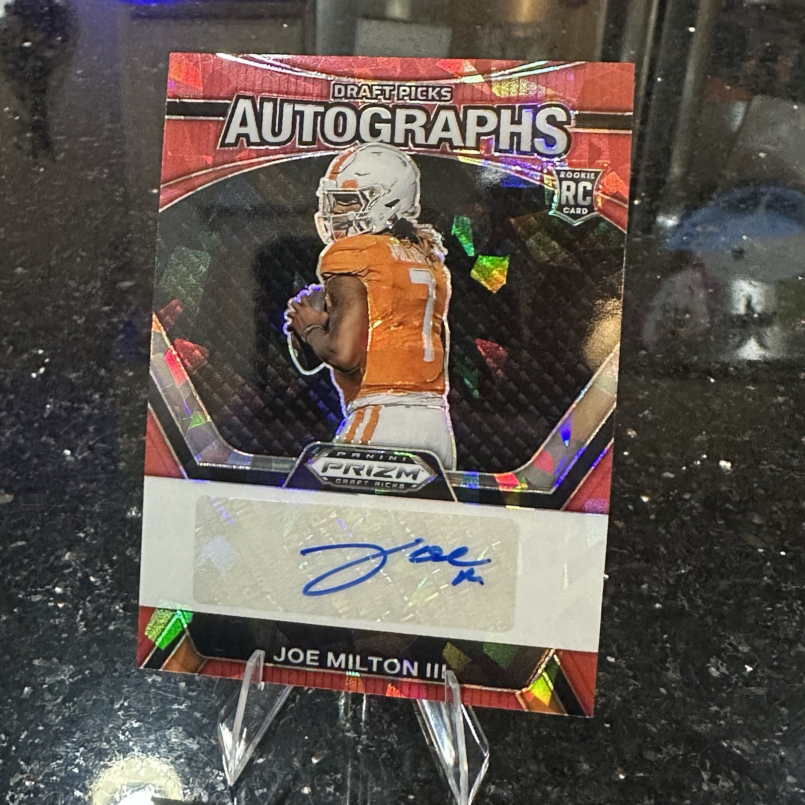 2024 Prizm Draft Picks Autographs Joe Milton III #DPA-JMN Red Ice Prizm (AU, RC)