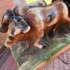 Vintage Chalkware Covered Wagon Table Lamp- Works” — photo 4