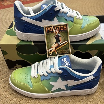 A Bathing Ape Bape SK8 STA Gradient Blue Green White Dunk Court Men's 11 #1 Blue