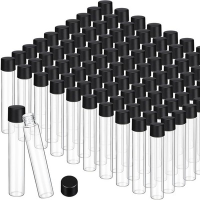 Saysurey 100 Pcs 30ml Glass Test Tubes Vial with Black Screw Cap 