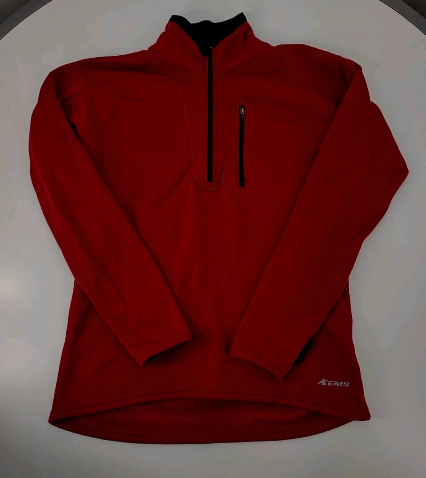 EMS Pullover StretchTECH Sudadera Para Mujer L Elástica Agujeros para Pulgares 1/4 Cremallera Roja Foto 3 de 4