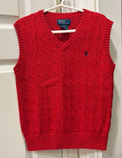 Boy's Polo By Ralph Lauren Red Vest, Size 7