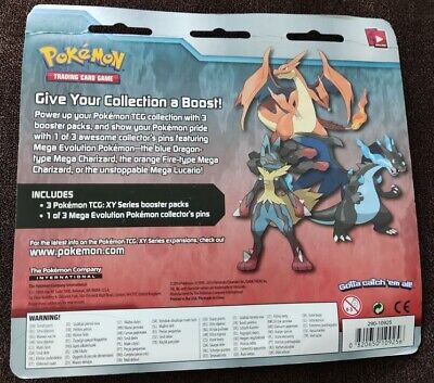  Pokemon XY Flashfire Trading Card Game Booster Pack Pin Set-  Mega Lucario : Toys & Games