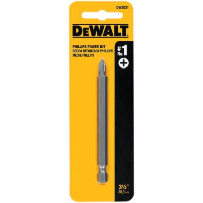 DeWalt Phillips #1 X 3-1/2 in. L Power Bit Heat-Treated Steel DW2031
