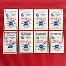 (8) single AMBULANCE + "SICKROOM" MEDICAL SUPPLIES playing  cards-1960s PROMO