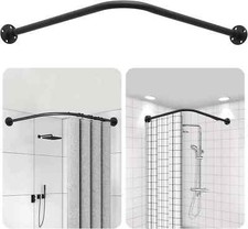 L Shaped Shower Curtain Corner 23.6"-54.3" Stainless 90 Degree Bathroom Bathtub