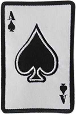 Social Ausdruck Ace Of Pik - Nähen Aufbügeln, Bestickt, Patch - 5.7cm X 8.6cm