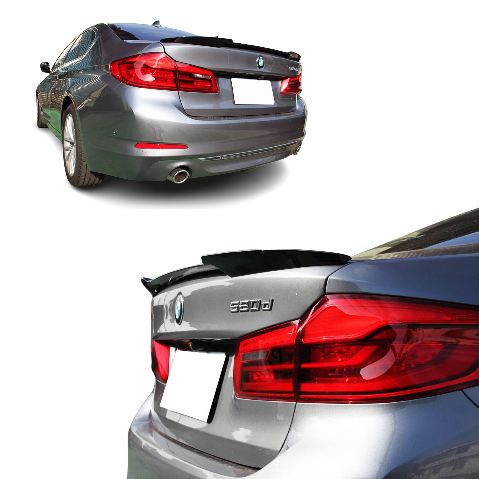 Rear Spoiler Fits for BMW 5er G30, Rear Wing, Spoiler Lip, V-Design, Finished