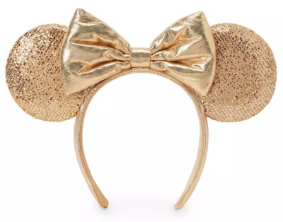 Disney Parks Gold Champagne Sparkle Minnie Mouse Ears 