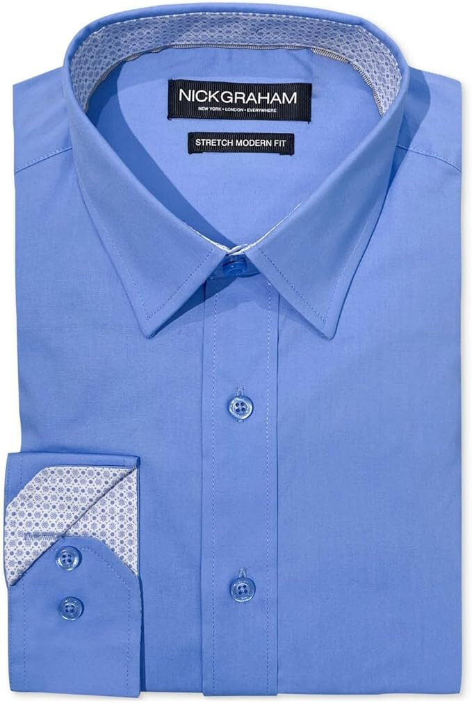 Мужская рубашка Nick Graham в современном стиле, светло-голубая, Р-Р 16-16.5 32-33