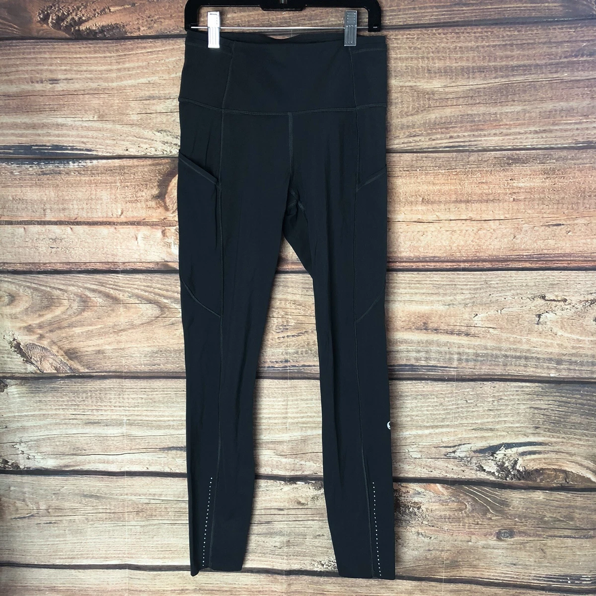 Lululemon Fast Free Crop II Leggings Side & Waist Pockets Raw Hem