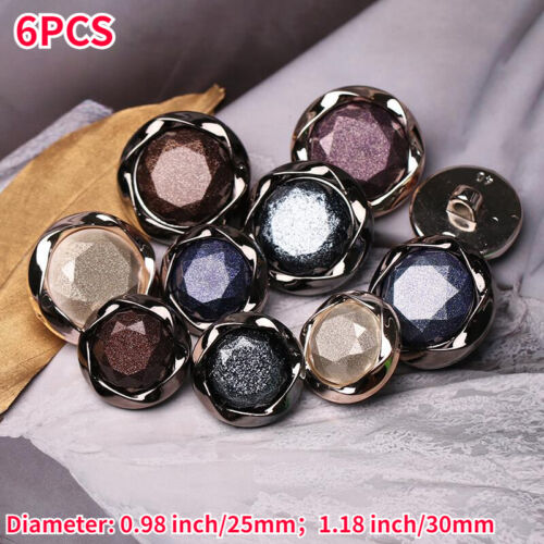 6Pcs DIY 25/30mm Round Buttons Resin Sewing for Coat Jacket Sweater Buttons Sew - Picture 2 of 15
