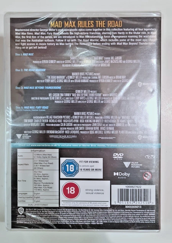 MAD MAX ANTHOLOGY           BRAND NEW SEALED GENUINE UK DVD - Image 2 of 2