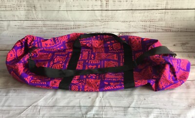 RARE Vintage 90s Huge EASTPAK Pink Purple Batik Print Canvas